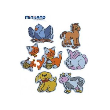 Miniland - Puzzle tematic cu animale 3-5 piese