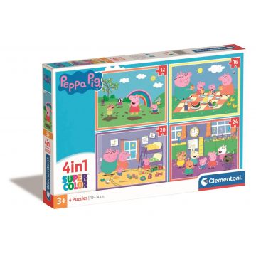 Puzzle Clementoni, 4 in 1, Peppa Pig, 12 16 20 24 piese