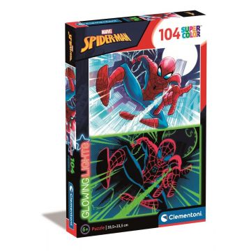 Puzzle Clementoni Spiderman Glowing Lights, 104 piese