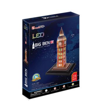 Puzzle 3D Cubic Fun 28 piese Big Ben baza cu leduri