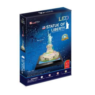 Puzzle 3D Cubic Fun 37 piese Statuia Libertatii baza cu leduri