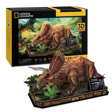 Puzzle 3D Cubic Fun National Geographic Triceratops 44 piese