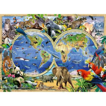 Puzzle Animalele Lumii, 100 Piese