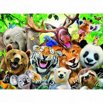 Puzzle Selfie Cu Animale Exotice, 300 Piese