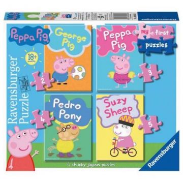 Puzzle Set 4 Buc Peppa Pig, 2 3 4 5 Piese