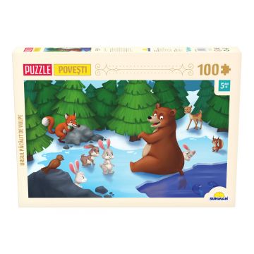 Puzzle Noriel, Basme Romanesti, Ursul pacalit de vulpe, 100 piese Puzzle Noriel, Basme Romanesti, Ursul pacalit de vulpe, 100 piese