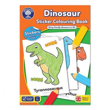 Carte de colorat cu activitati in limba engleza si abtibilduri Dinosaur