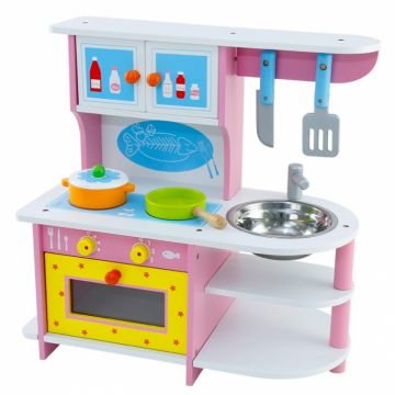 Bucatarie Mare din Lemn Pink Gas Stove for Chef Krista