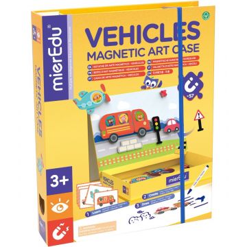 Joc puzzle magnetic de arta si asociere, mierEdu, Vehicule