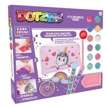 Set creativ 5 In 1, Diamond Dotz, Unicorn, Pictura cu diamante