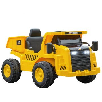 AIYAPLAY Excavator de Călărit cu Licență, cu Telecomandă, Tractor pentru Copii cu Cupă, Lopată, Muzică, Difuzor, Faruri, 110x70.5x61.5 cm, Galben