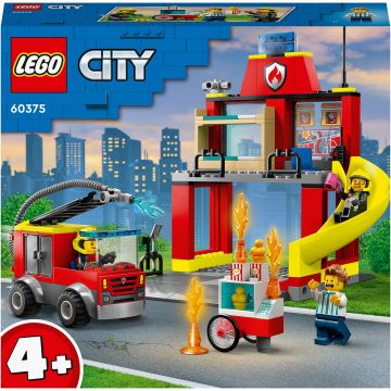 LEGO City: Statie si masina de pompieri 60375, 153 piese, Multicolor