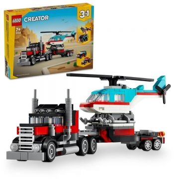 LEGO® Creator 3 in 1 - Camioneta-platforma cu elicopter 31146, 270 piese