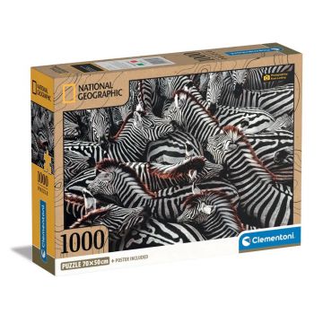 Puzzle 1000 piese Clementoni National Geographic Zebra 39729