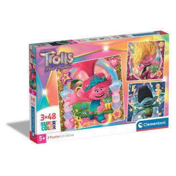 Puzzle 3 x 48 piese Clementoni Trolls 25292