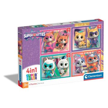 Puzzle 4 in 1 Clementoni Super Kitties 21531