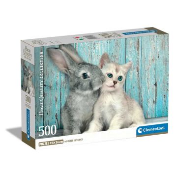 Puzzle 500 piese Clementoni Cat and Bunny 35539