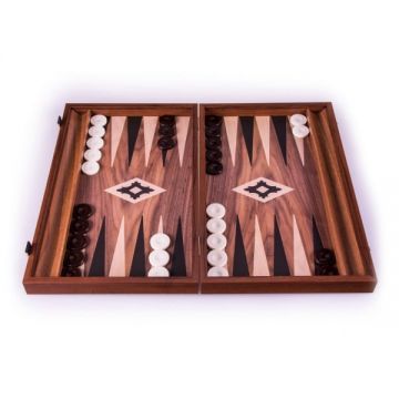 Set joc table backgammon lemn cu aspect de nuc , 38 x 44 cm