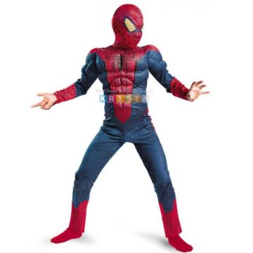 Costum pentru copii Spiderman Deluxe cu muschi, S