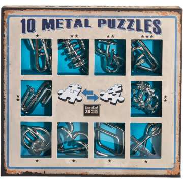 Eureka 10 Metal Puzzles Set Blue - 473356