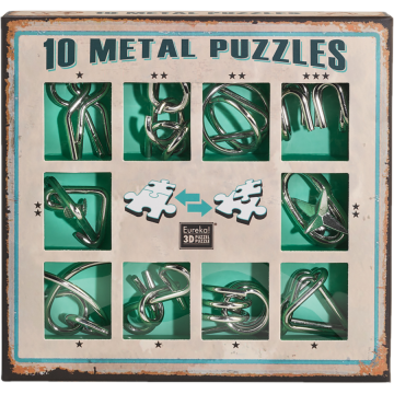 Eureka 10 Metal Puzzles Set Green - 473357