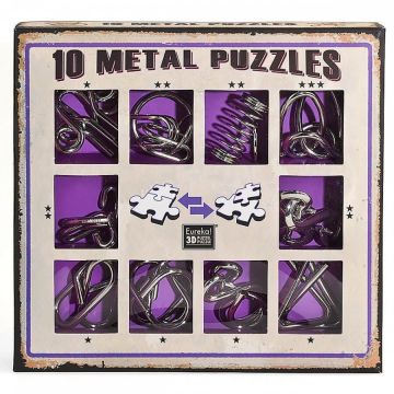 Eureka 10 Metal Puzzles Set Purple - 473359