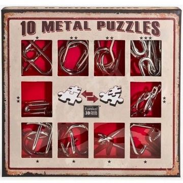 Eureka 10 Metal Puzzles Set Red - 473358