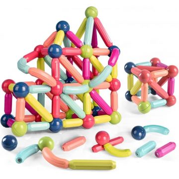 Joc STEM de constructii, 46 piese Magnetic Sticks