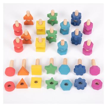 Nuts & Bolts, set suruburi si piulite din lemn, TickiT