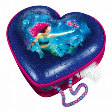 Puzzle 3D, Ravensburger, Cutie inima sirena, 54 piese, 8 ani+, Multicolor