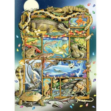 Puzzle animale, Ravensburger, Reptile, 200 piese, 8 ani+, Multicolor