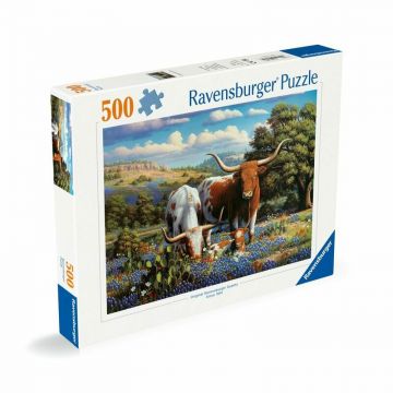 Puzzle animale, Ravensburger, Tauri, 500 piese, 12 ani+, Multicolor