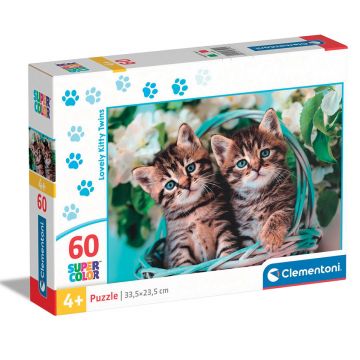 Puzzle Clementoni, Lovely Kitty Twins, 60 piese