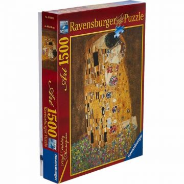 Puzzle educativ, Ravensburger, Klimt sarutul, 1500 piese, 12 ani+, Multicolor