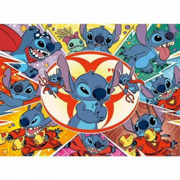 Puzzle personaje, Ravensburger, Disney Stitch, 100 piese , 6 ani+, Multicolor