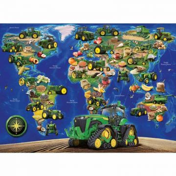 Puzzle personaje, Ravensburger, Harta John Deere, 300 piese, 9 ani+, Multicolor