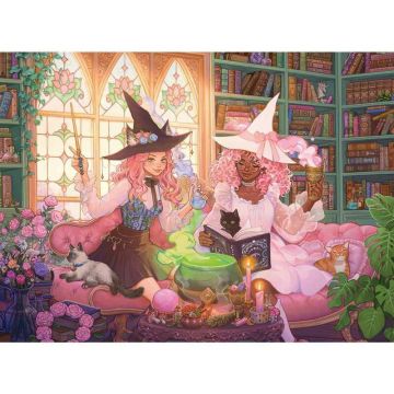 Puzzle personaje, Ravensburger, Libraria zanelor, 200 piese, 8 ani+, Multicolor