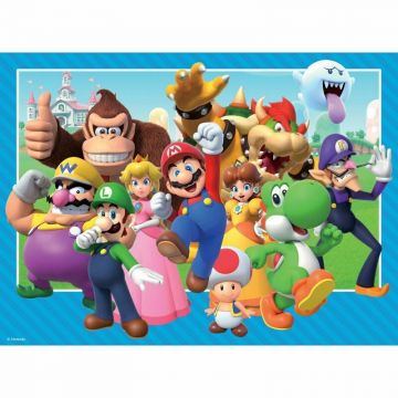 Puzzle personaje, Ravensburger, Super Mario, 100 piese , 6 ani+, Multicolor