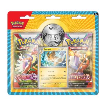 Set 2 pachete carti de joc Booster, Pokemon TCG, Pawmot, Packs and Coins