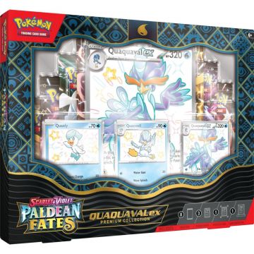 Set carti de joc, Pokemon TCG, Paldean Fates Premium Collection, Quaquaval Ex, SV4.5