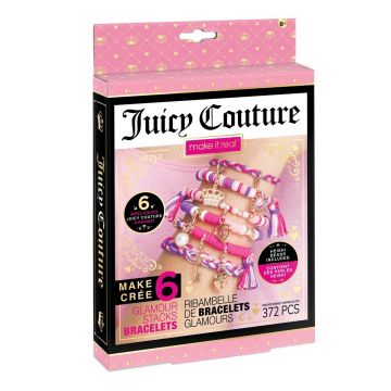 Set de creat bratari impletite Make It Real, Juicy Couture Glamour Stacks, 372 piese