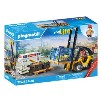 Stivuitor, Playmobil, My life, Cu marfa, 40 piese, 4 ani+, Multicolor