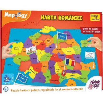 Puzzle harta cu judete 42 piese - Harta Romaniei