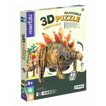 Puzzle 3D reglabil, mierEdu, Stegosaurus Deluxe, 154 piese