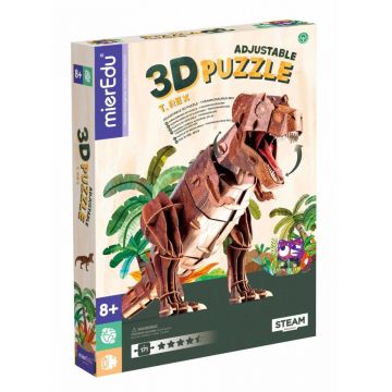 Puzzle 3D reglabil, mierEdu, Tyrannosaurus Rex Deluxe, 171 piese