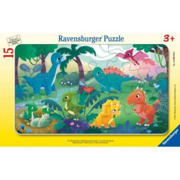 Puzzle tip rama lumea dinozaurilor 15 piese