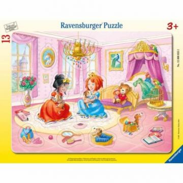 Puzzle tip rama printese si catei 13 piese