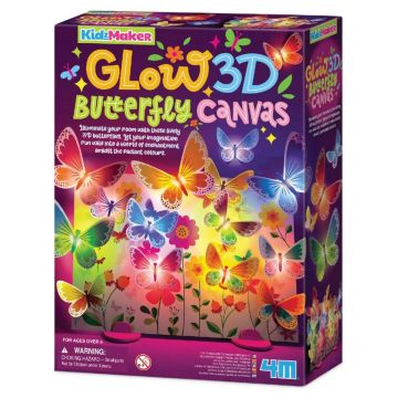 Set creativ, 4M, Panou luminos cu fluturi 3D, Kidzmaker