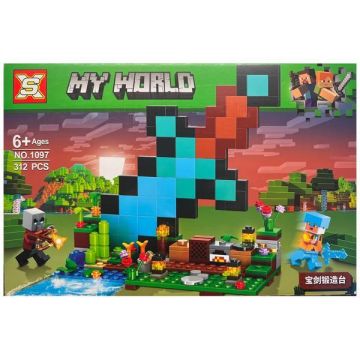 Set de constructie Minecraft My World 1 din 2, 312 piese tip lego