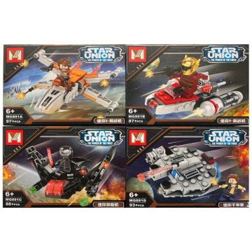 Set de constructie Star Wars - 4 modele, 365 piese tip lego